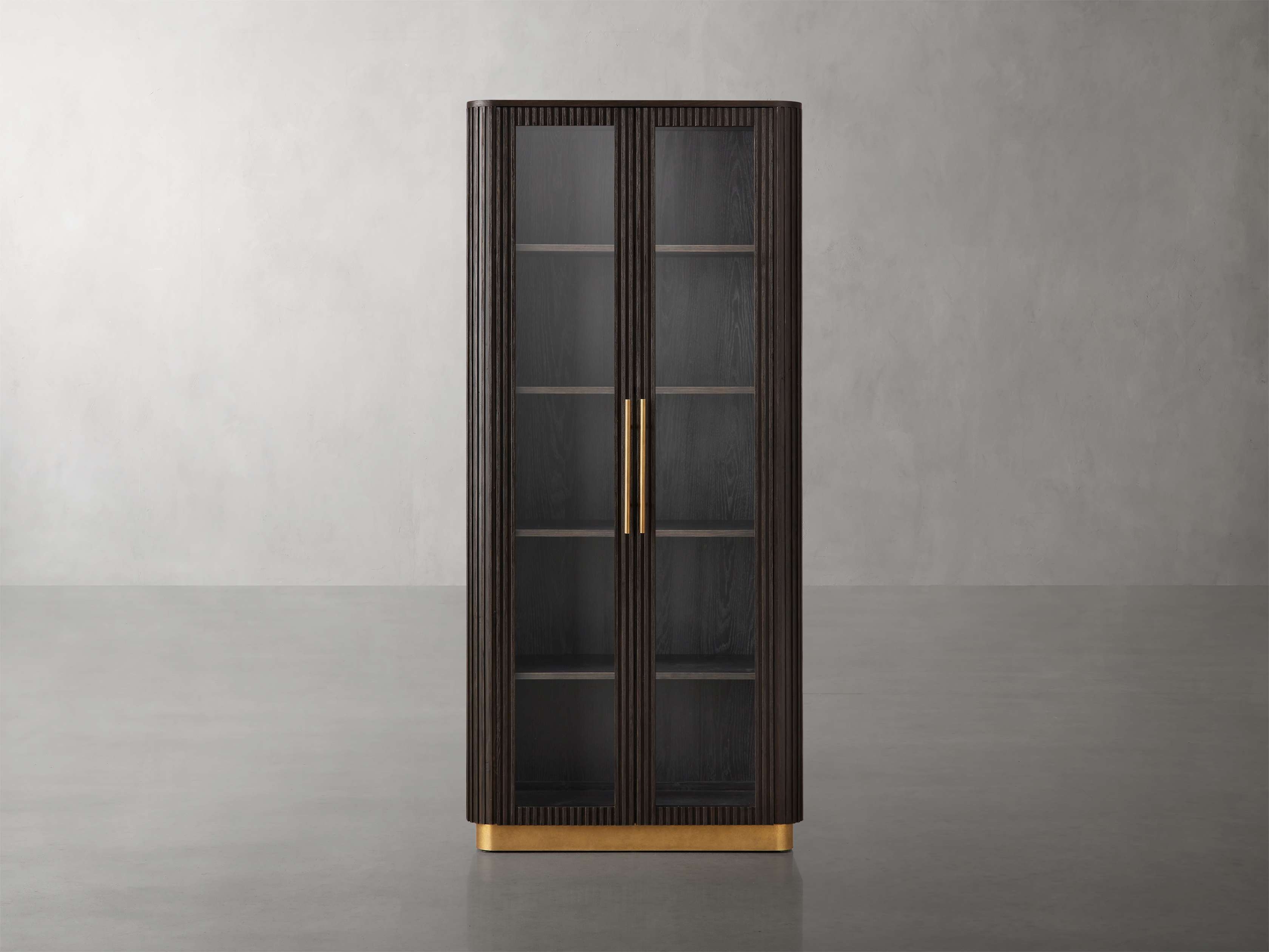 Finnley Glass Cabinet in Wood 36" Black  Ebony  - Image 0
