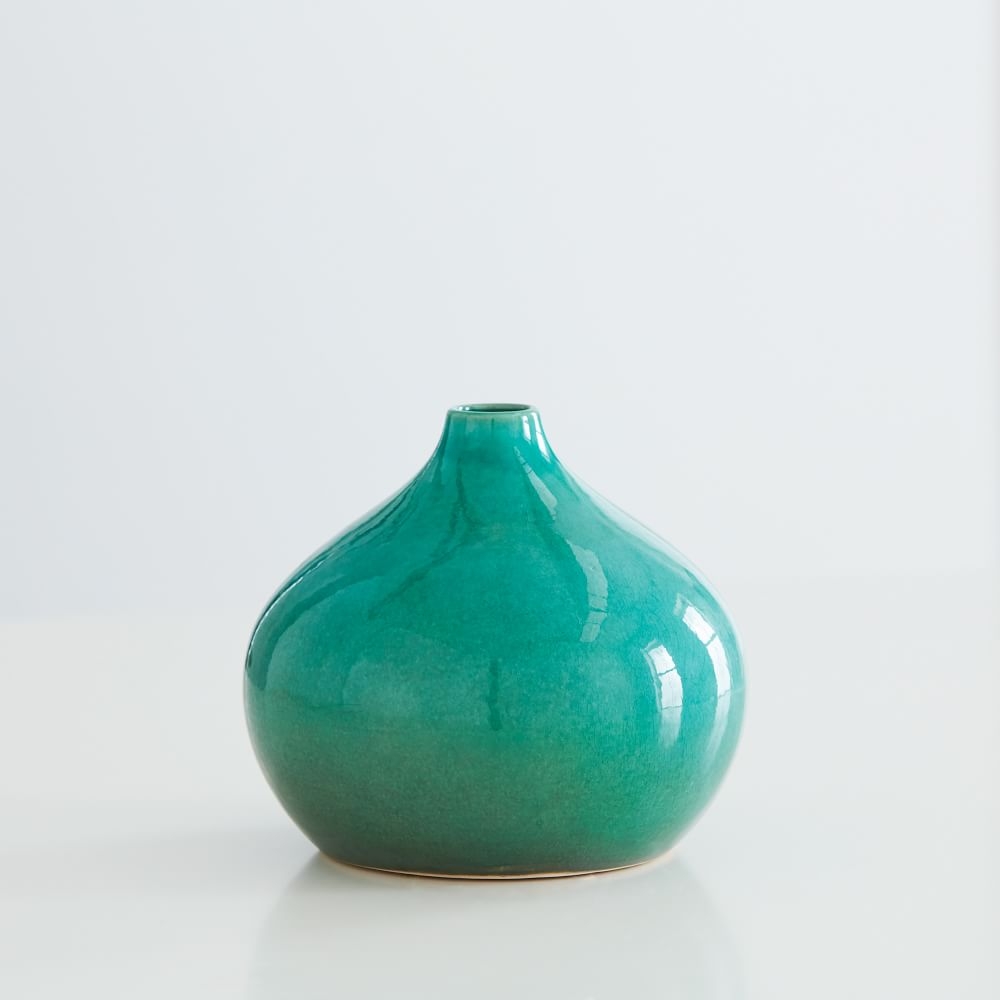 Bright Ceramicist Vase, Wide Teardrop, Green - Image 0