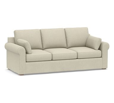 Jenner Roll Arm Slipcovered Sofa 92", Down Blend Wrapped Cushions, Chenille Basketweave Oatmeal - Image 0