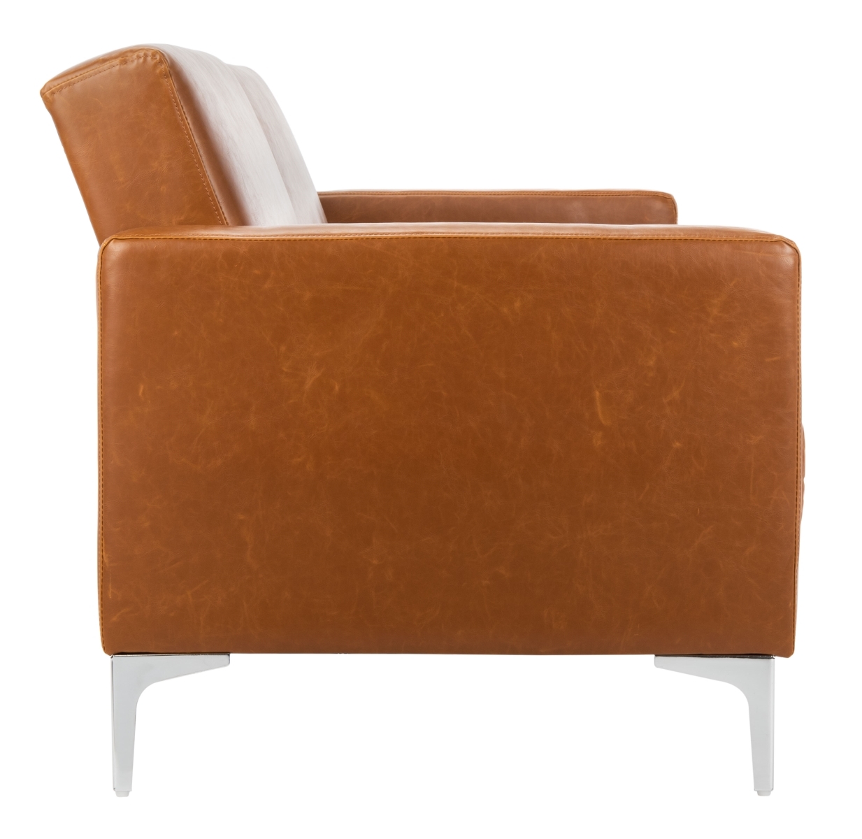 Chelsea Foldable Futon Bed - Cognac / Chrome - Safavieh - Image 5