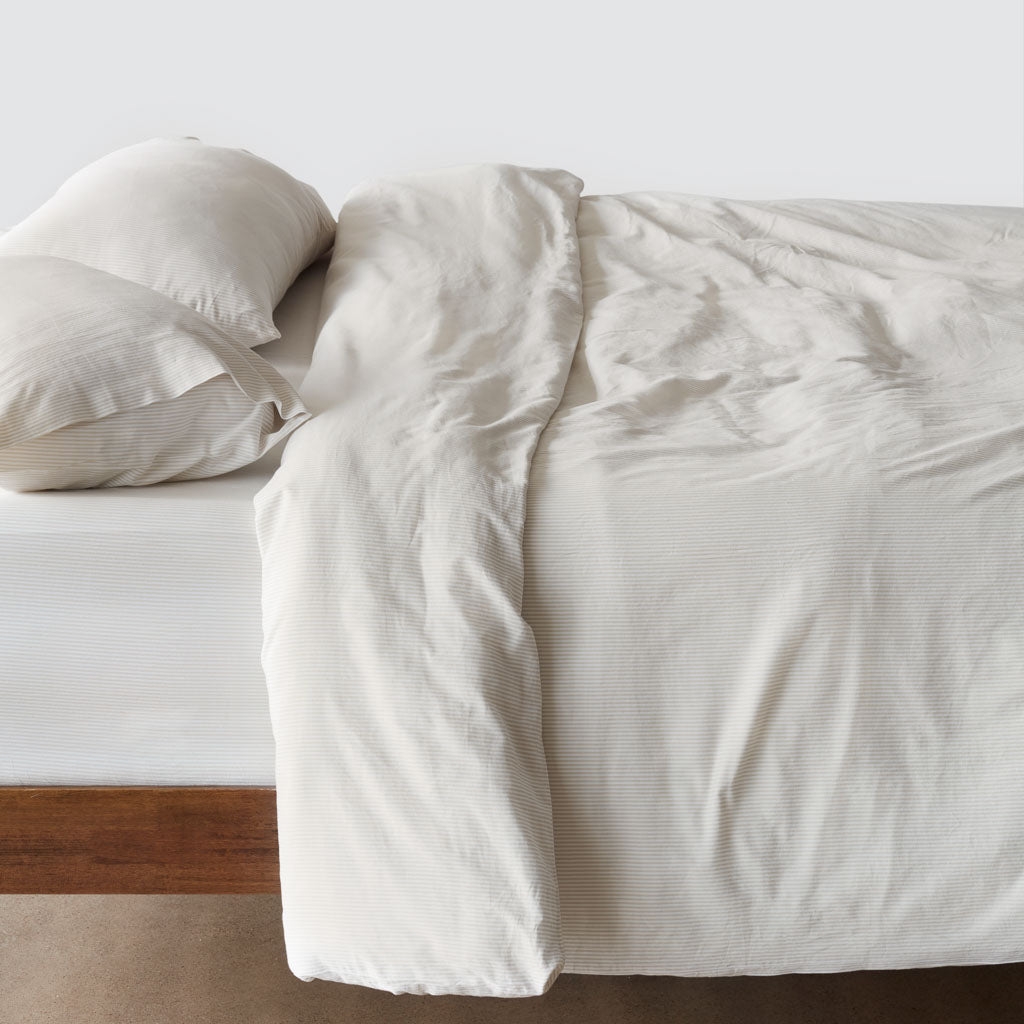 The Citizenry Organic Resort Cotton Duvet Cover | Full/Queen | Solid Light Grey - Image 1