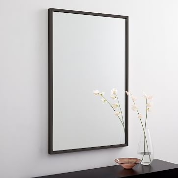 Metal Framed Wall Mirror, Polished Nickel - Image 3