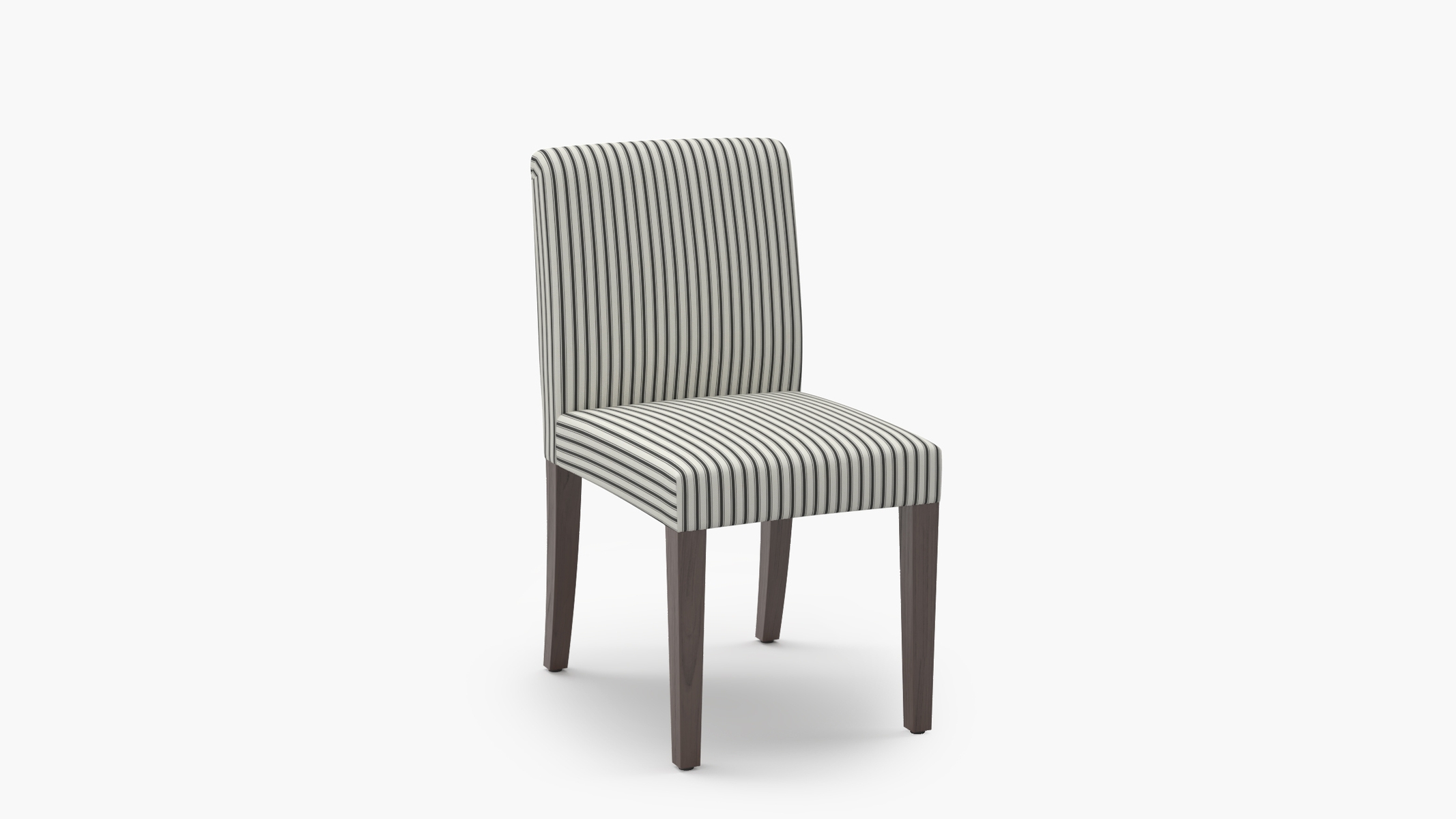 Signature Dining Chair, Black Classic Ticking Stripe, Espresso Square Tapered Leg - Image 1
