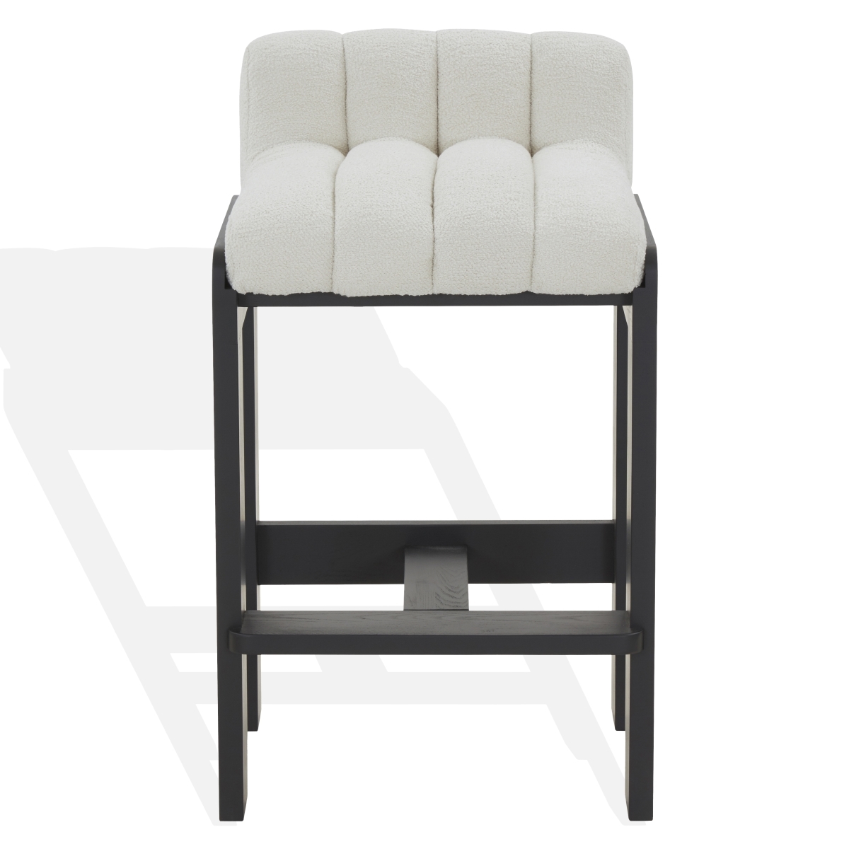 Delphini Boucle Barstool - Ivory/Black - Image 0