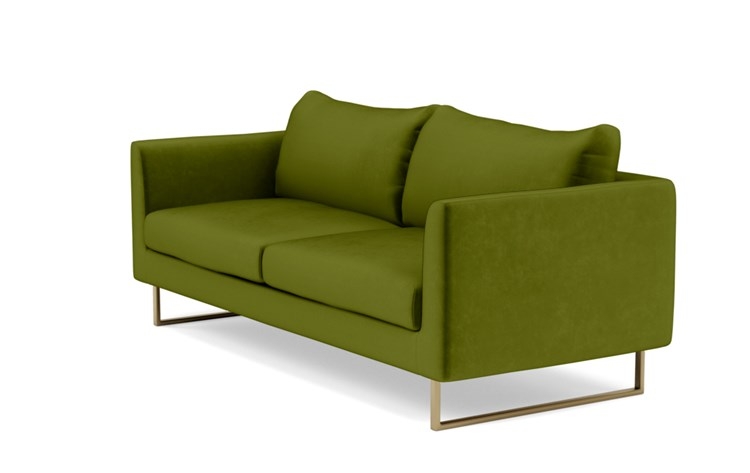 Owens Sofa with Green Moss Fabric and Matte Brass legs - Image 4