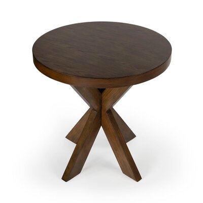 Pendleton Contemporary Solid Hardwood 4-Legged Round Praline End Table - Medium Brown - Image 0