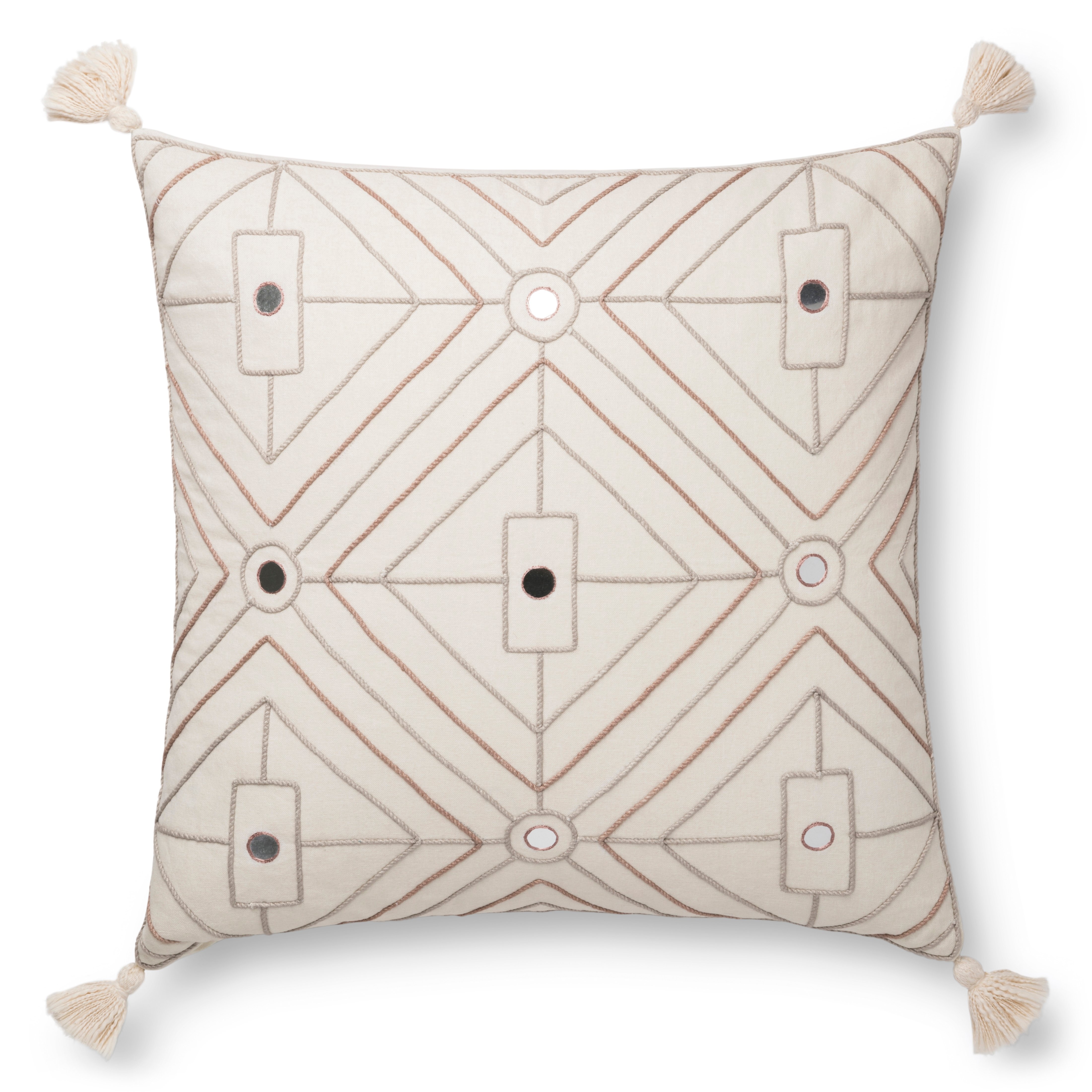 Justina Blakeney x Loloi Pillows P0773 Natural 22" x 22" Cover Only - Image 0