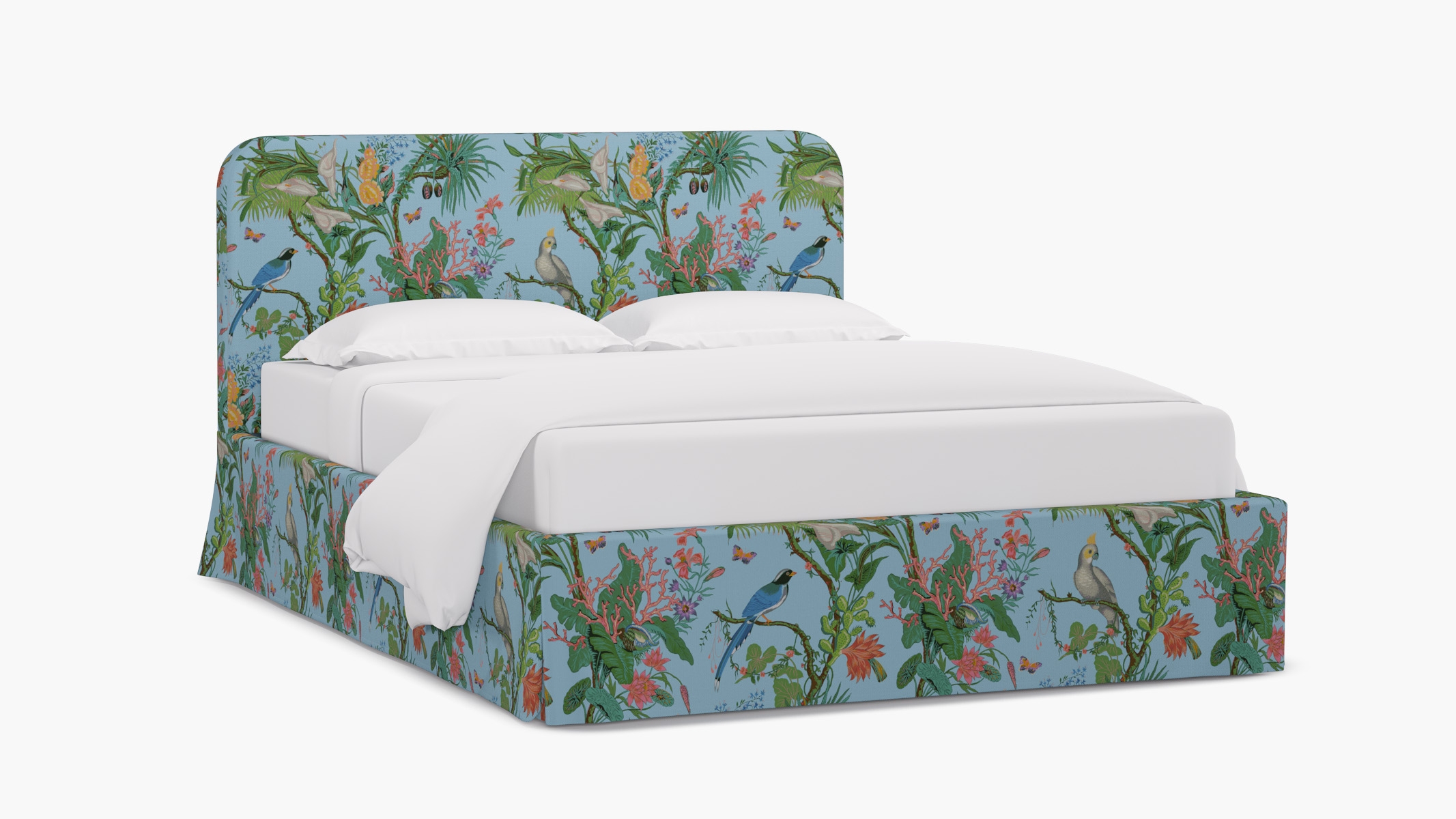 Skirted Platform Bed, Sky Cinque Terra, Twin - Image 1