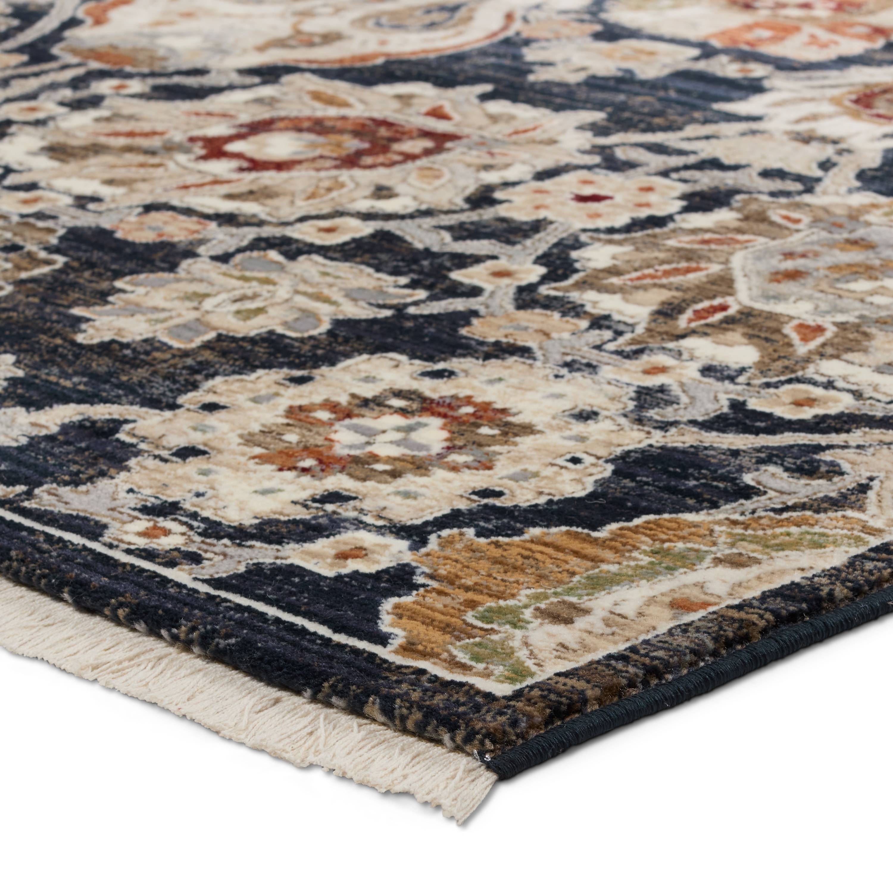 Vibe by Althea Floral Blue/ Cream Area Rug (18"X18") - Image 1