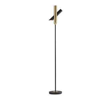 Rita LED Torchiere Floor Lamp, Black & Antique Brass - Image 5