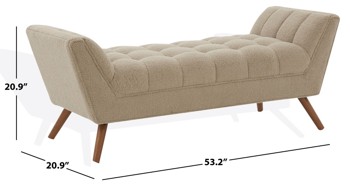 Damian Tufted Bench - Brown / Dark Brown - Image 5