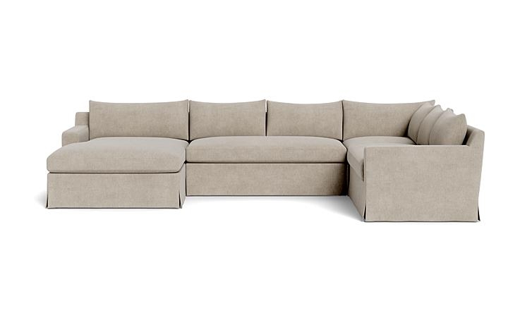 Sloan Slipcovered 4-Piece Corner Sectional Sofa with Right Chaise - Image 0