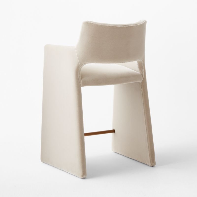 Foley Grey Faux Mohair Dining Counter Stool - Image 1