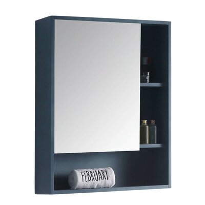 Lee Surface Mount Framed 1 Door Medicine Cabinet with 2 Shelves - Image 0