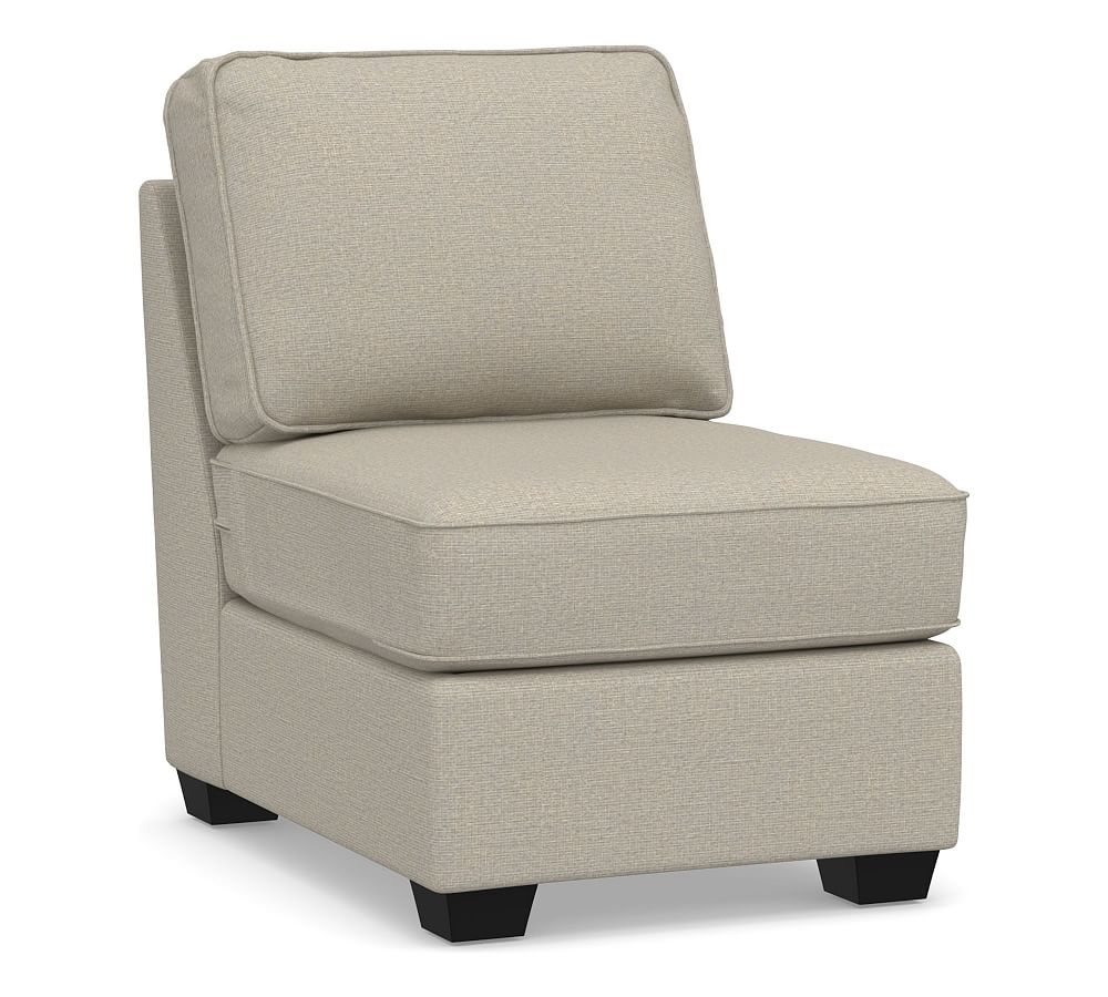 SoMa Fremont Roll Arm Upholstered Armless Chair, Polyester Wrapped Cushions, Performance Boucle Fog - Image 0