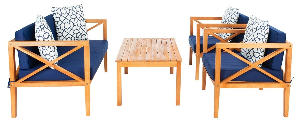 Nunzio 4 Piece Set - Natural / Navy - Safavieh - Image 8