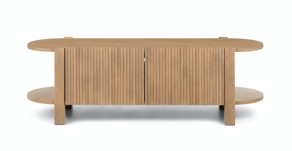Fortra 62.5" Low Media Unit - White Oak - Image 0
