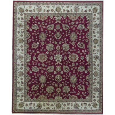 One-of-a-Kind Cornwall Hand-Knotted Burgundy 8'1" x 10' Wool Area Rug - Image 0