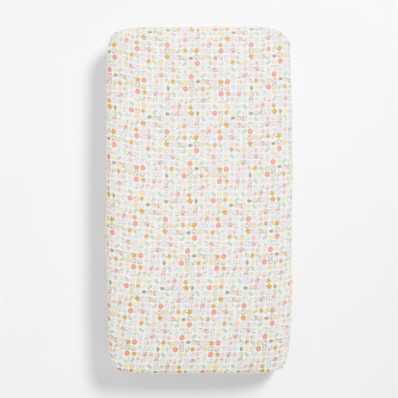 Flora Applique Organic Cotton Baby Crib Quilt - Image 3