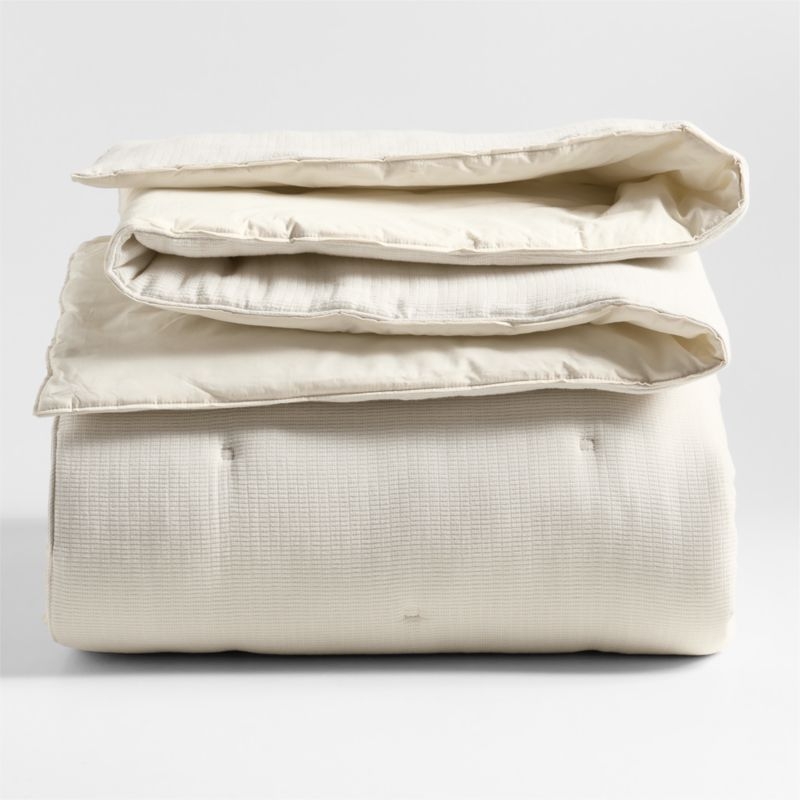 Organic Cotton Textured Natural Taupe Full/Queen Comforter - Image 2