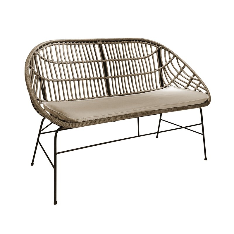 Delilah 51.2'' Wide Outdoor Loveseat with Cushions - Image 3