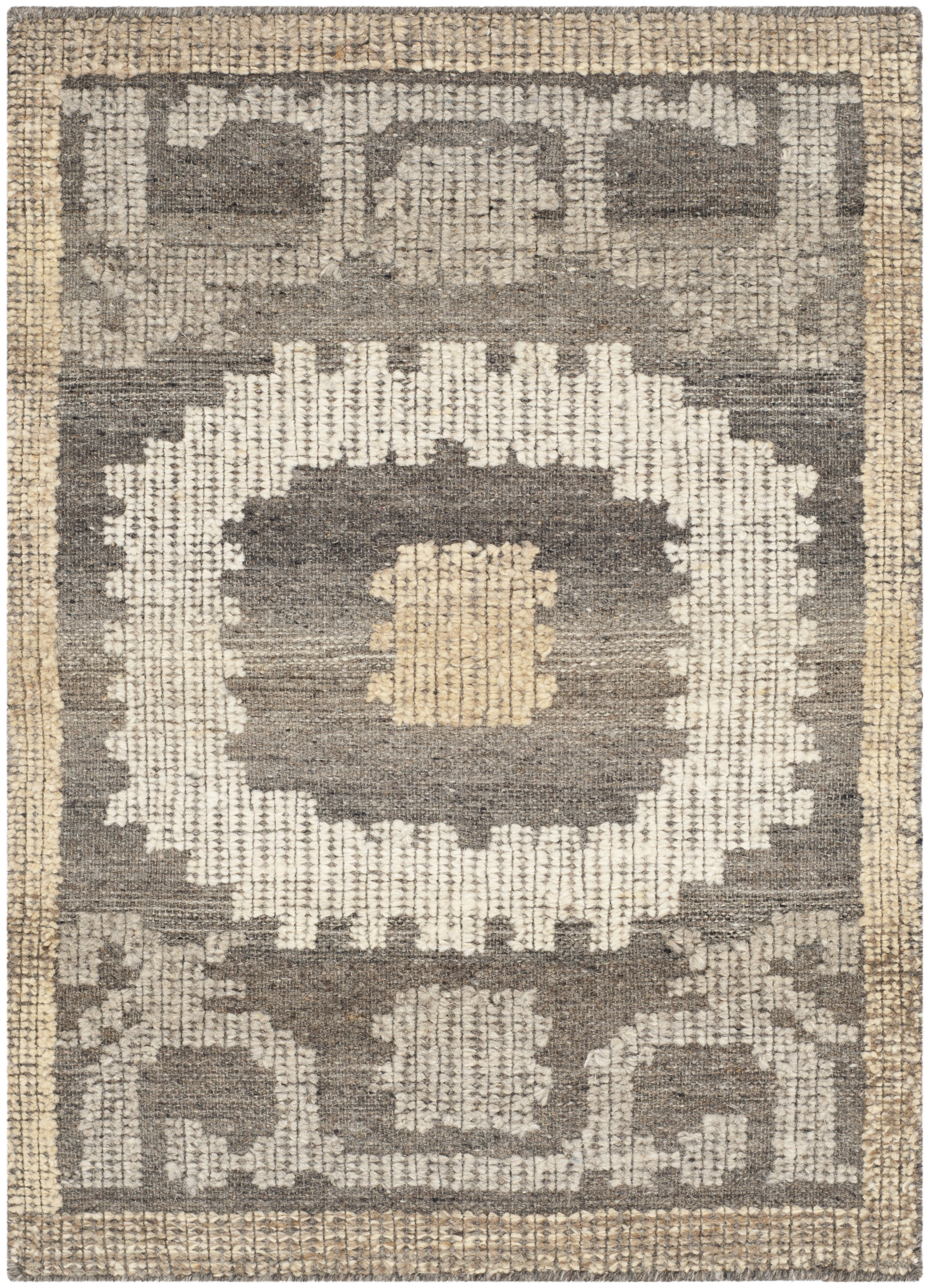Arlo Home Hand Knotted Area Rug, KNY313A, Ivory/Brown,  2' X 3' - Image 0