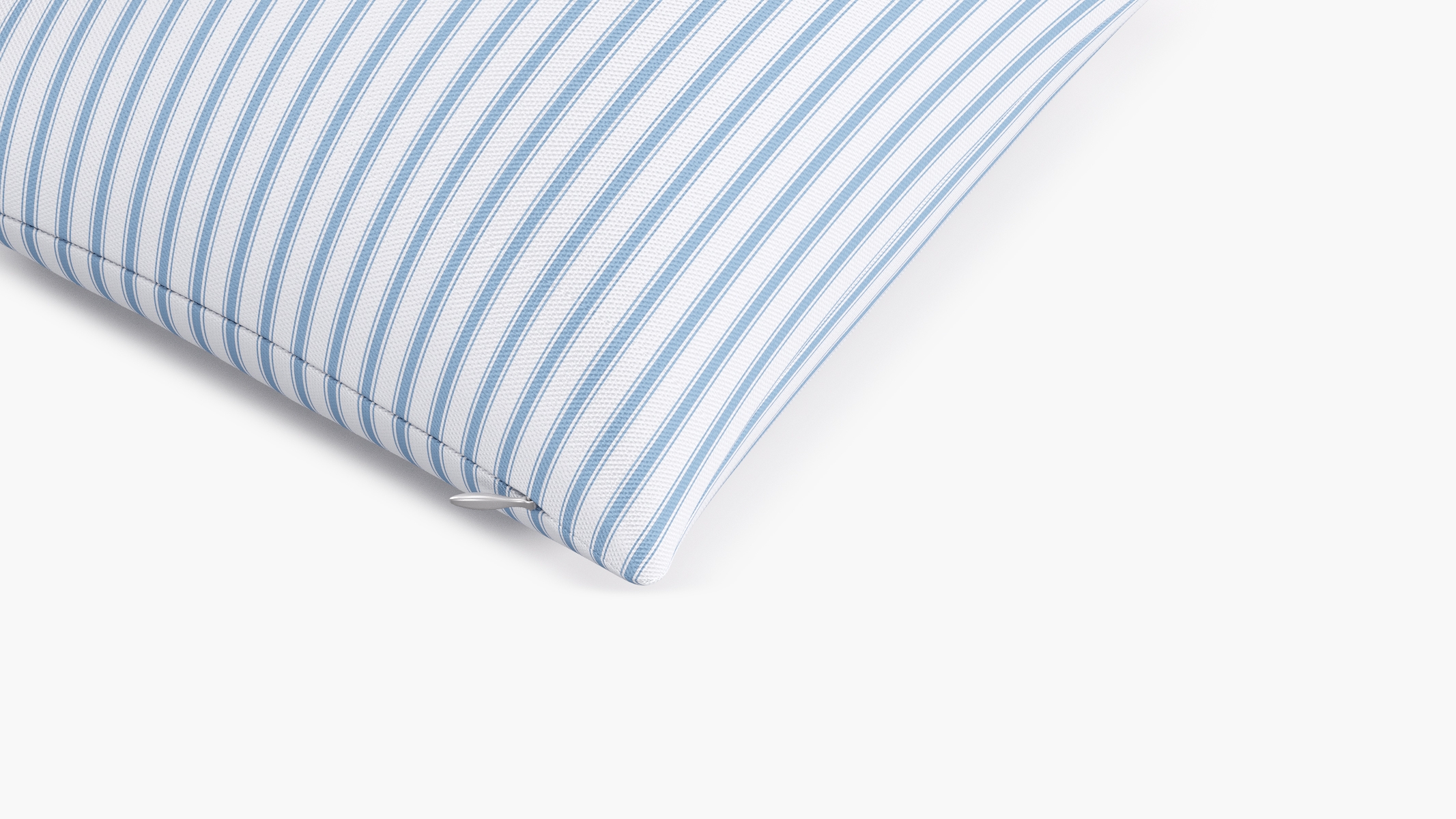 Throw Pillow 16", Cornflower Classic Ticking Stripe, 16" x 16" - Image 1