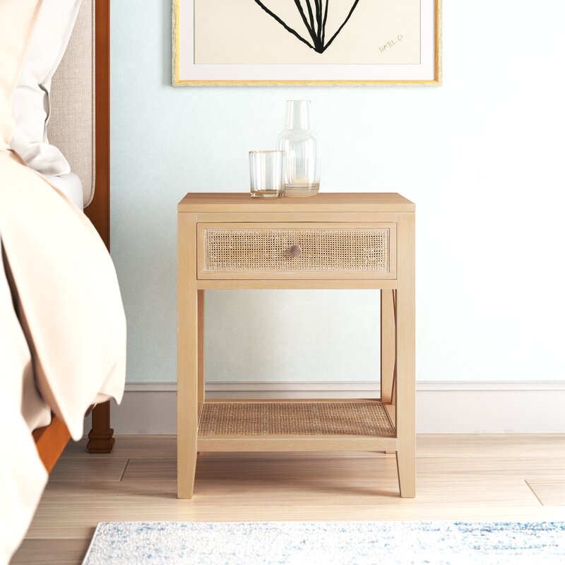 Keira Rattan End Table with Storage - Image 2