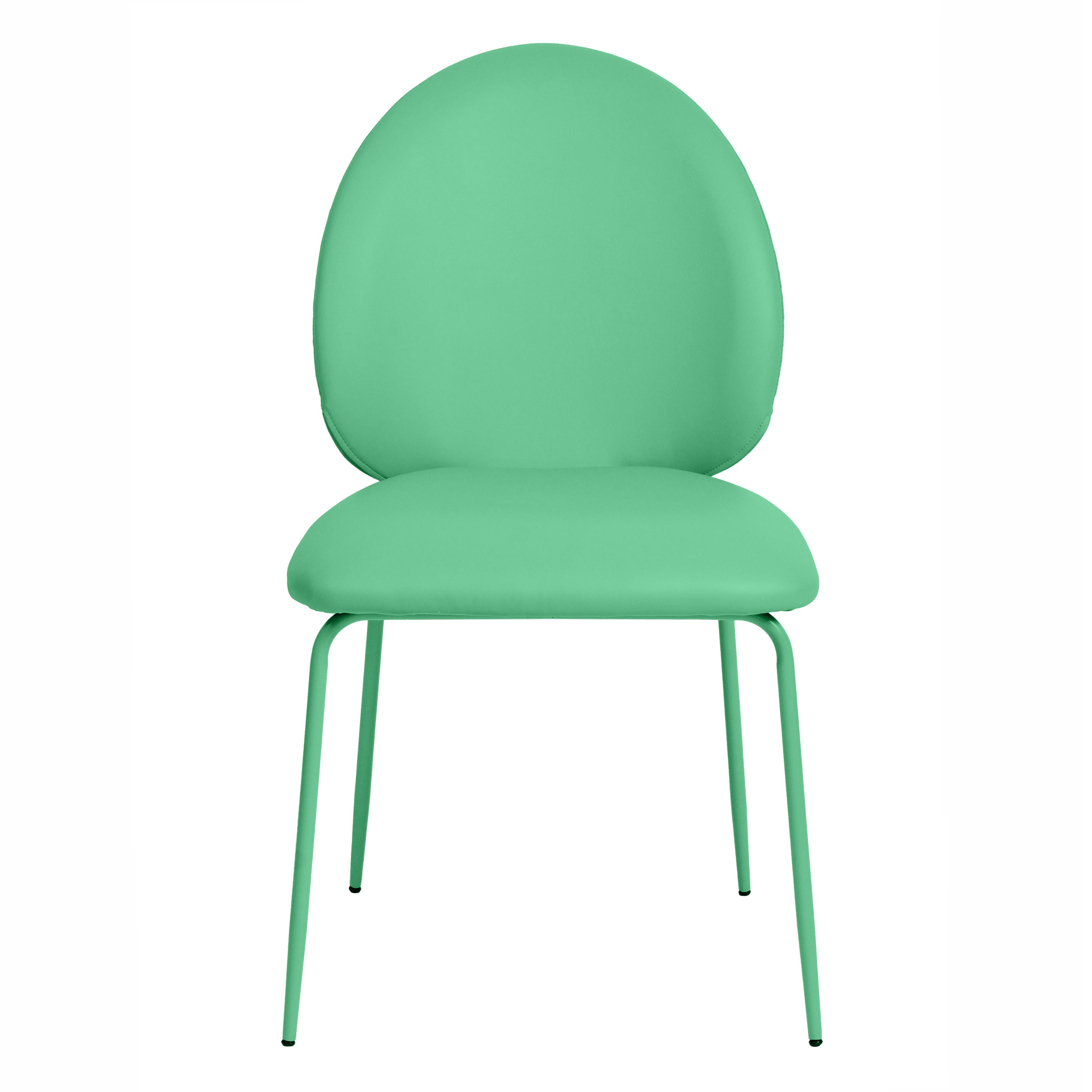Lauren Green Vegan Leather Kitchen Chairs - Set of 2 - Image 1