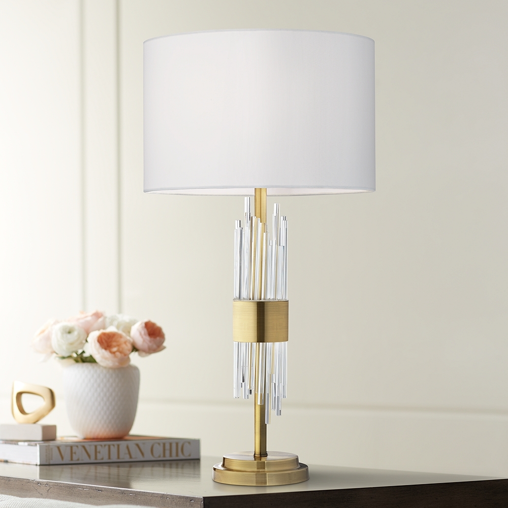 Possini Euro Aloise Brass and Glass Table Lamp - Style # 78R73 - Image 0