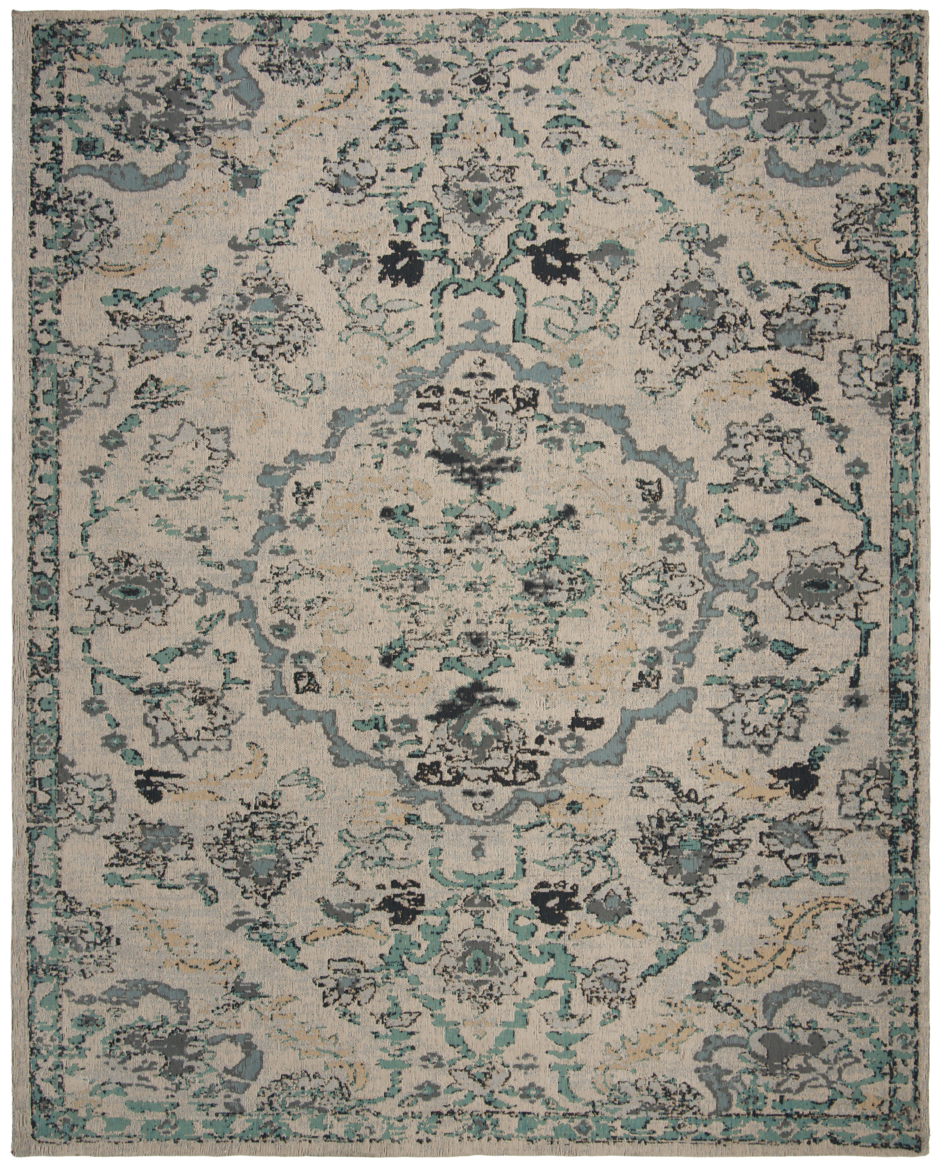 Arlo Home Woven Area Rug, CLV102F, Grey/Turquoise,  8' X 10' - Image 0