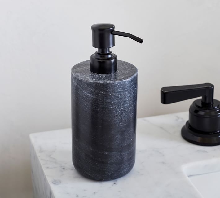 Marble Accessories, Soap Pump, Black - Image 1