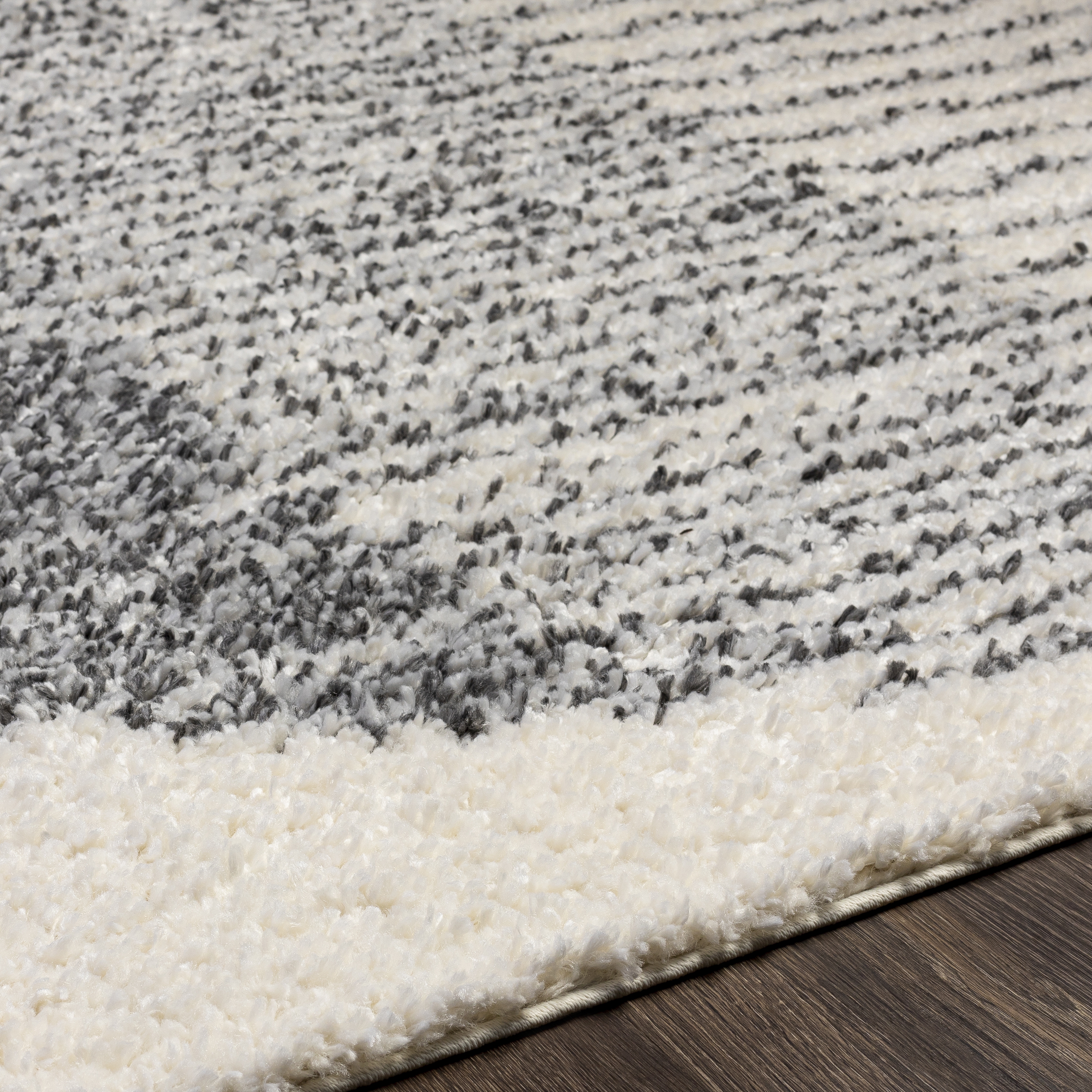 Deluxe Shag White Indoor 2' x 2'11" Machine Woven Rug - Image 3