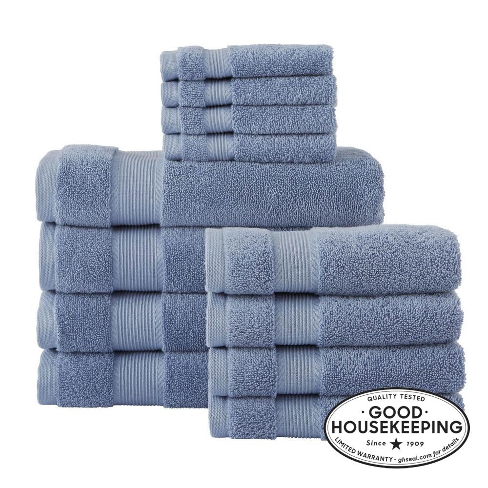 StyleWell 12-Piece Hygrocotton Towel Set in Washed Denim - Image 0