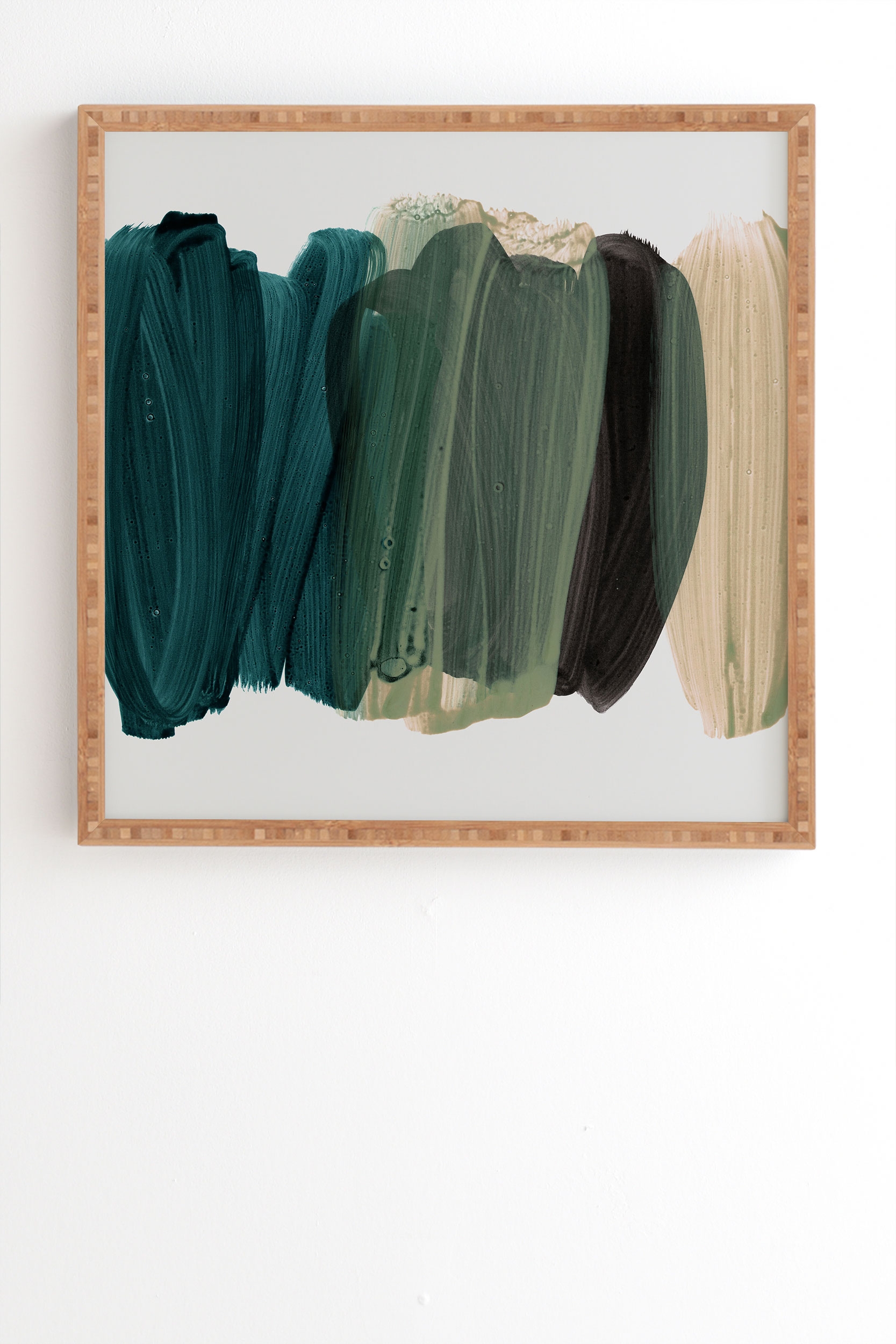 Minimalism 81 by Iris Lehnhardt - Framed Wall Art Bamboo 14" x 16.5" - Image 1