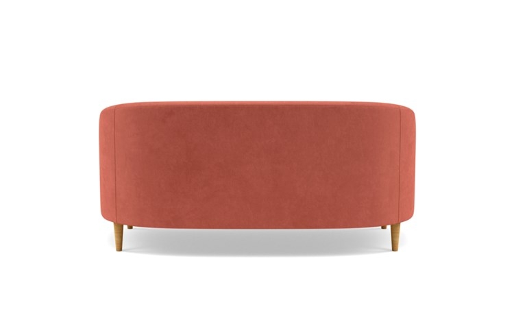 Tegan Loveseats with Pink Coral Fabric and Natural Oak legs - Image 3
