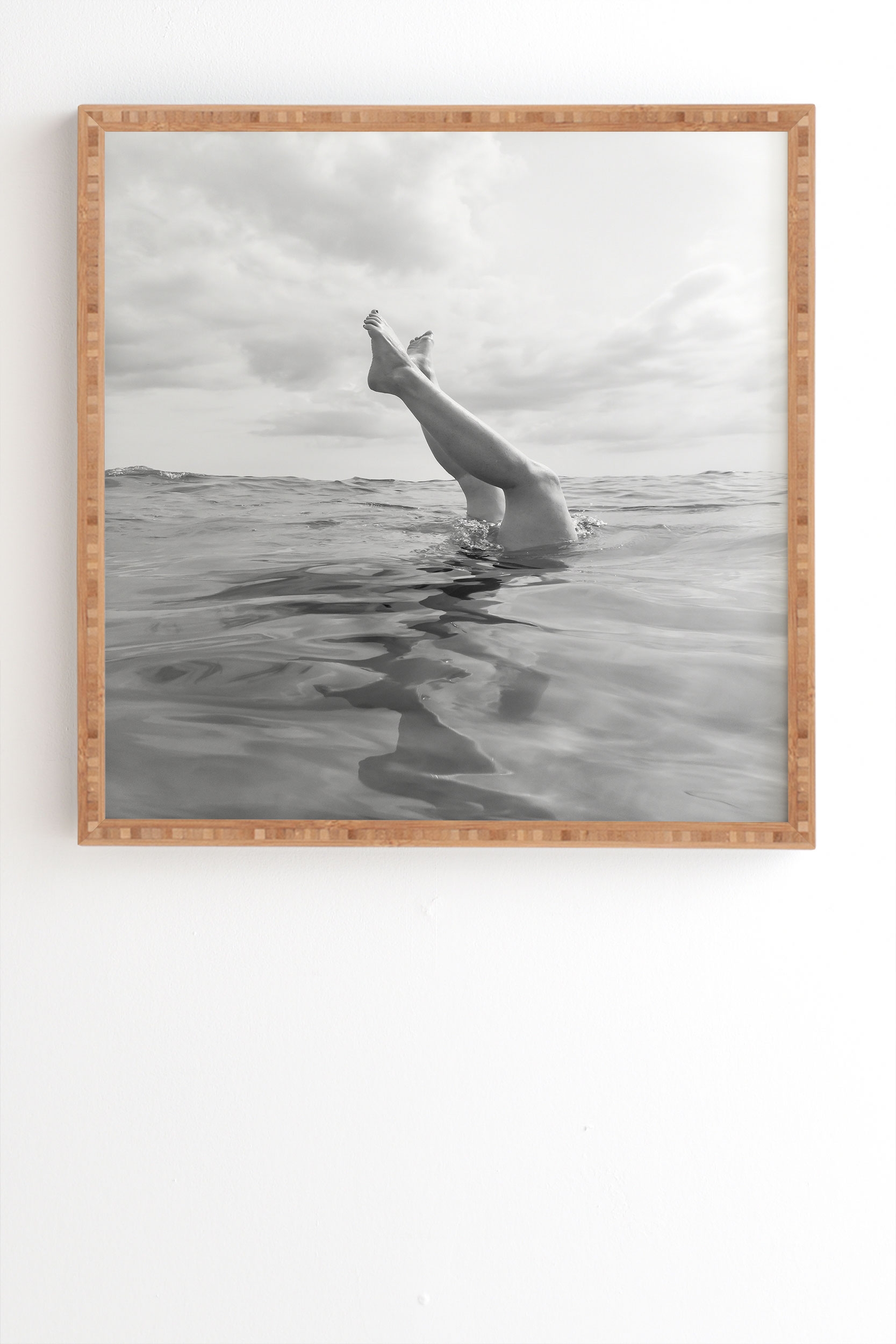 Ocean Dive by Bethany Young Photography - Framed Wall Art Bamboo 19" x 22.4" - Image 1