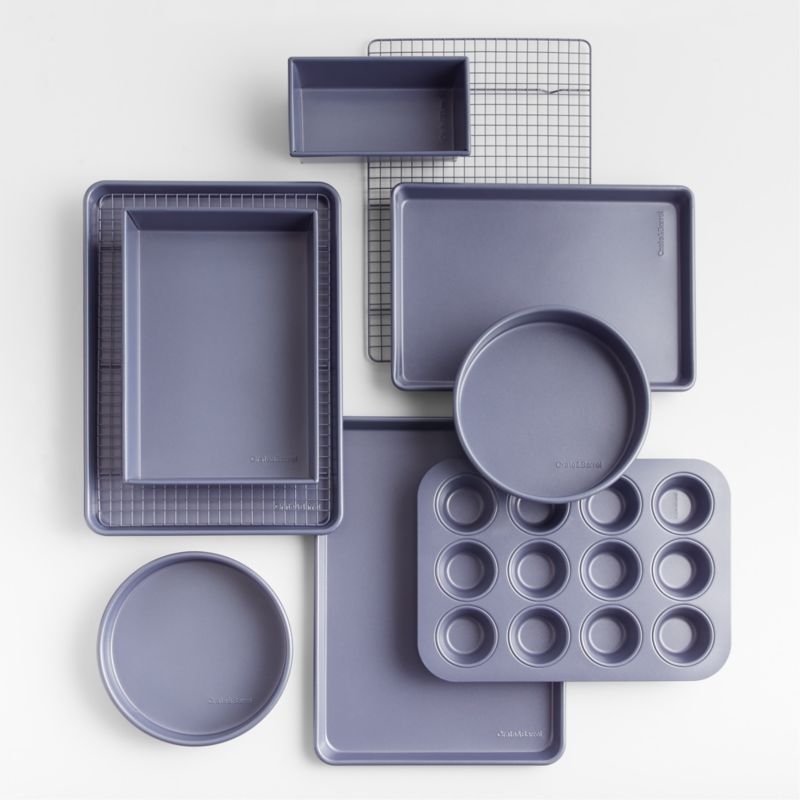 Crate & Barrel Slate Blue 10-Piece Non-Stick Bakeware Set - Image 1