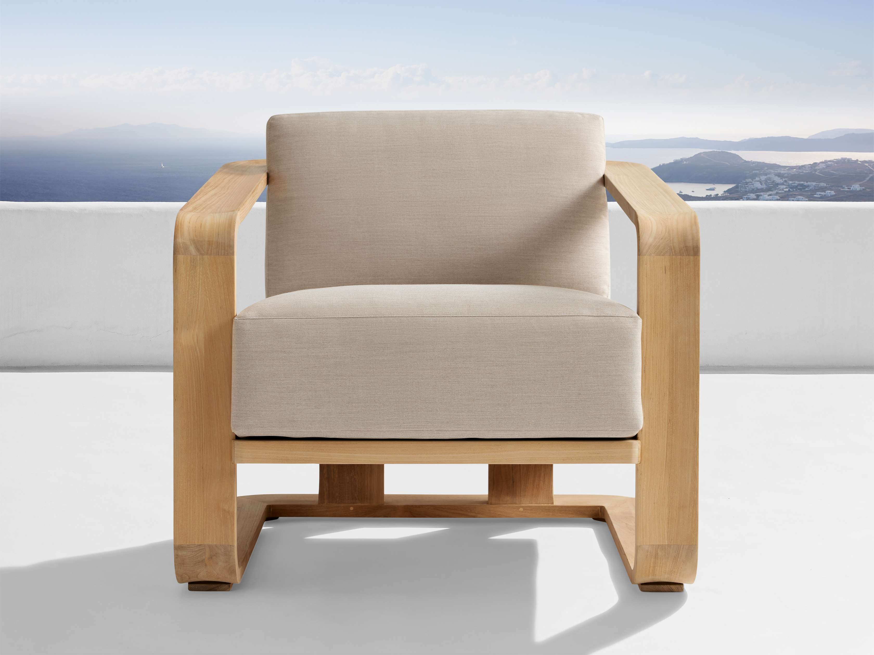 Sonoma Outdoor Lounge Chair Teak in Natural  Rosemount Taupe  - Image 0
