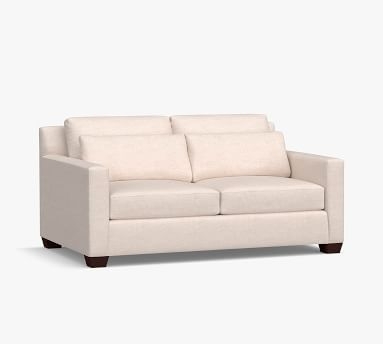 York Square Arm Upholstered Deep Seat Grand Sofa 2-Seater, Down Blend Wrapped Cushions, Performance Boucle Pebble - Image 2