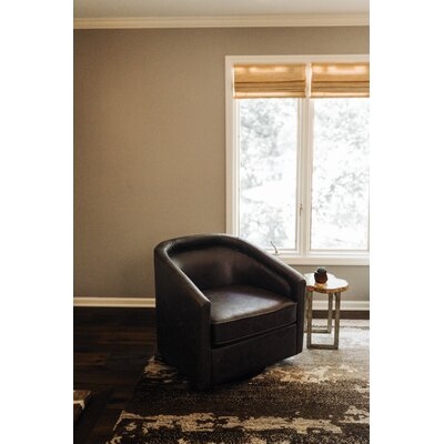Kiersten 28.7" W Faux Leather Swivel Barrel Chair - Image 1