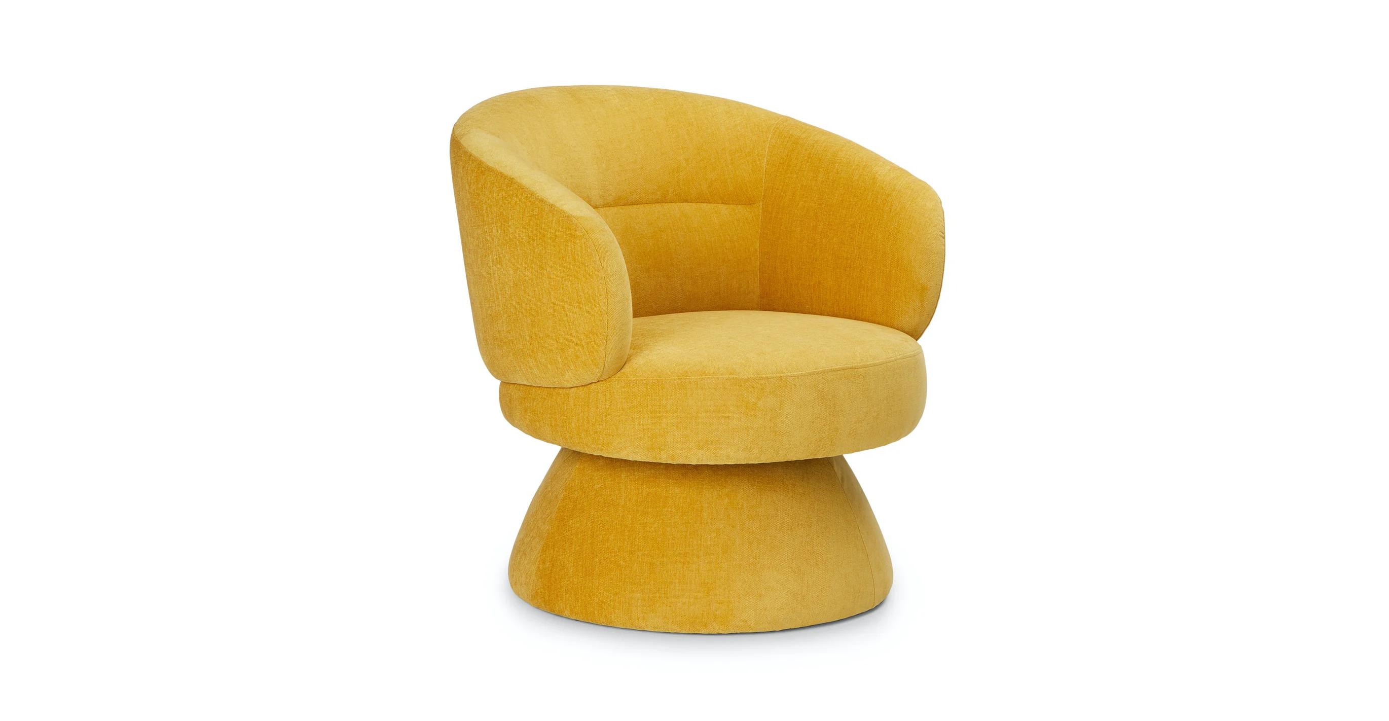Makeva Marigold Yellow Swivel Chair - Image 2