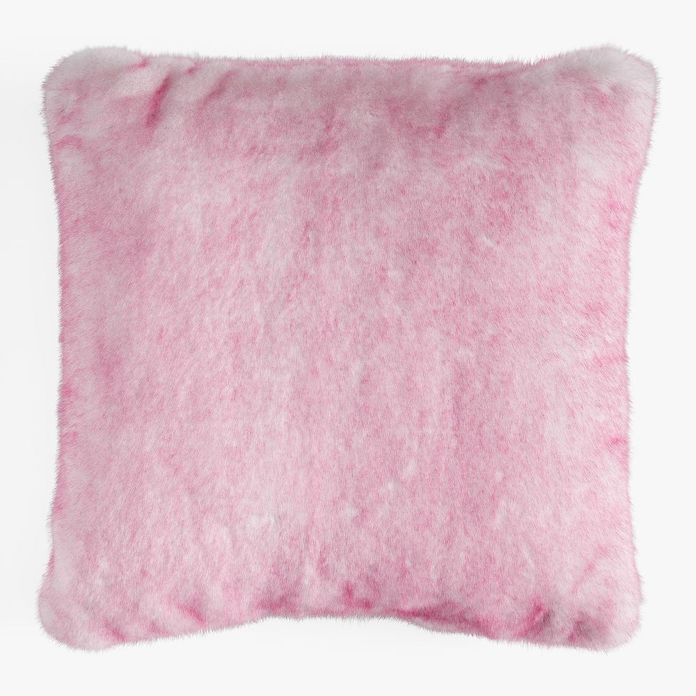 Tipped Fur Pillow 18x18 Inches Hot Pink - Image 0