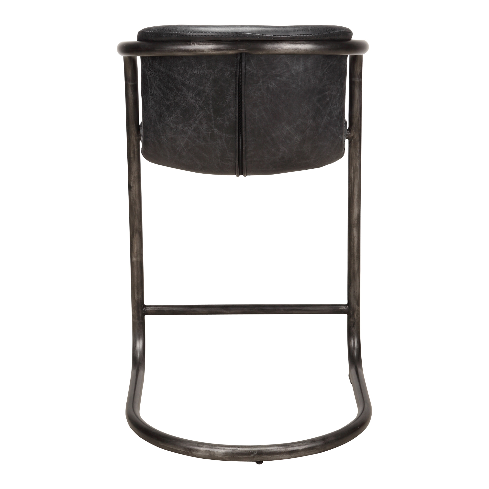 Freeman Counter Stool Onyx Black Leather - Set Of Two - Image 2