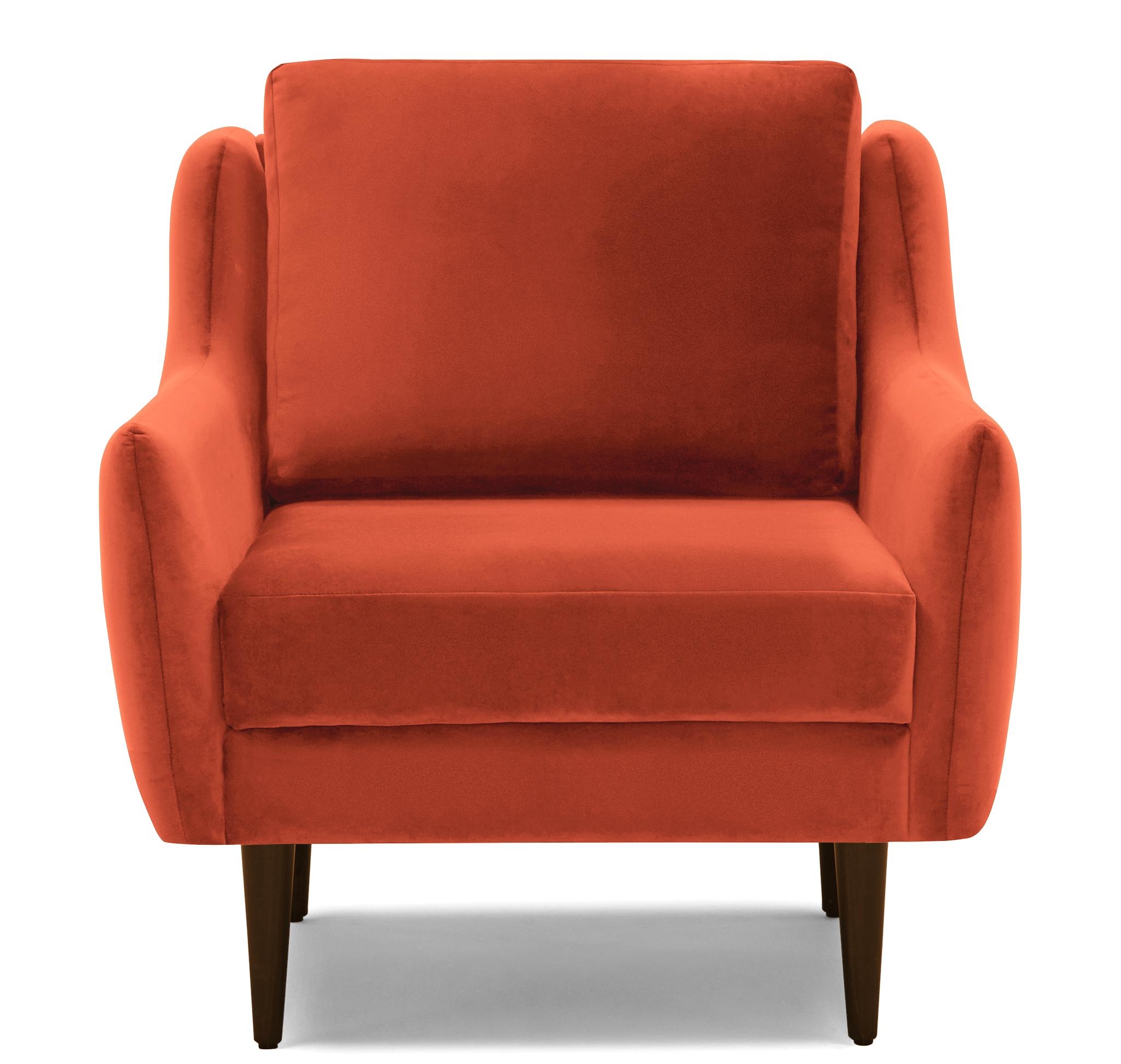 Orange Bell Mid Century Modern Chair - Key Largo Coral - Mocha - Image 0