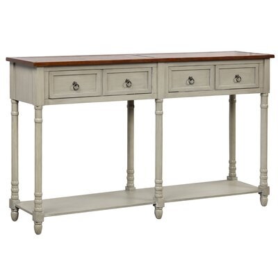 Rectangular Console Table Sofa Table With 2 Functional Drawers And Long Shelf For Entryway - Image 0