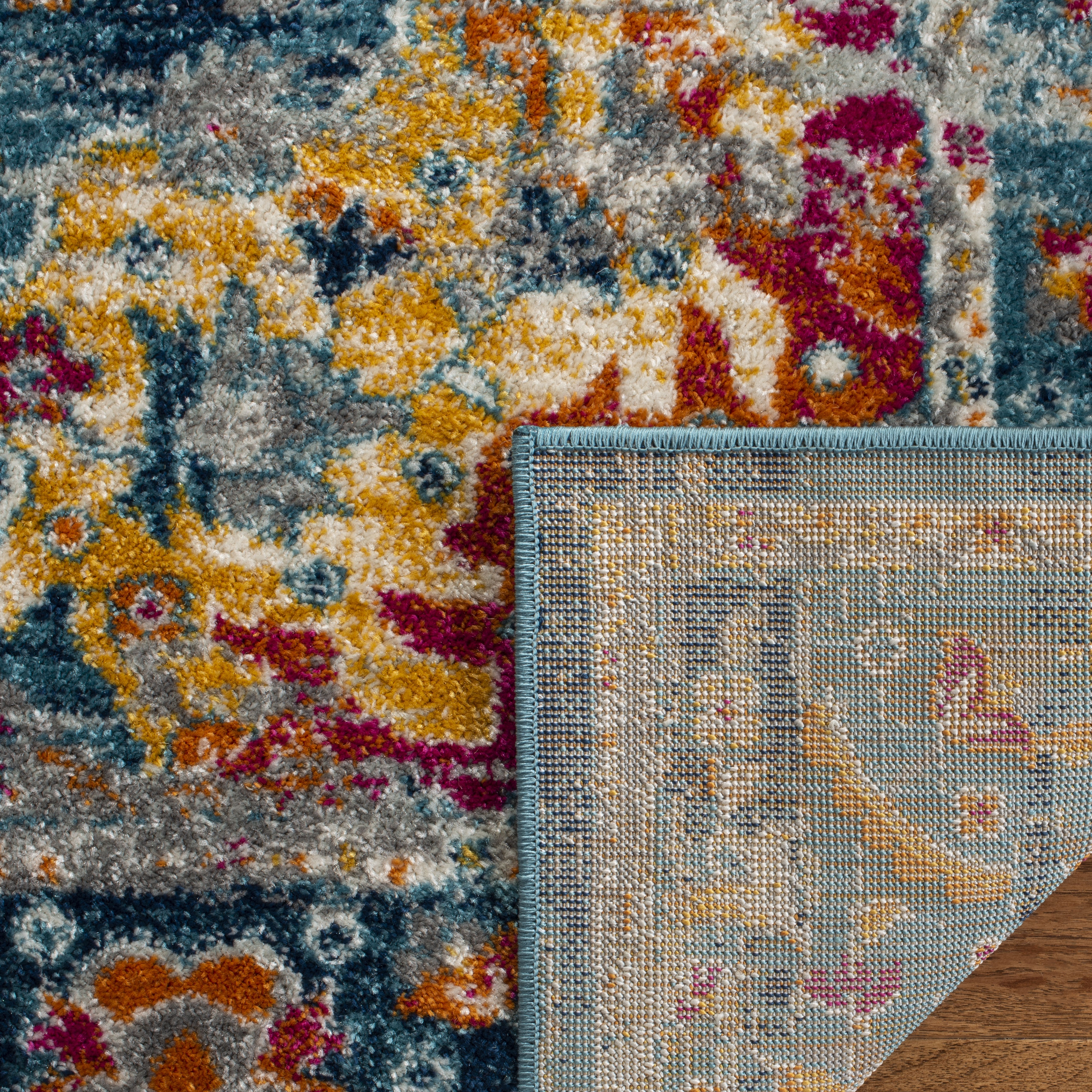 Arlo Home Woven Area Rug, MAD154L, Teal/Fuchsia,  4' X 6' - Image 3