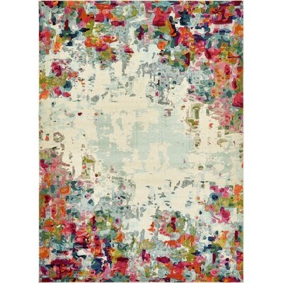 Annmarie Cream Abstract Area Rug - Image 0