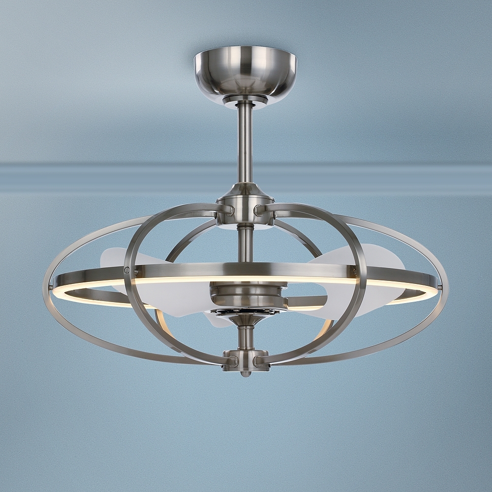 27.25" Maxim Corona Satin Nickel LED Ceiling Fan - Style # 77G04 - Image 0