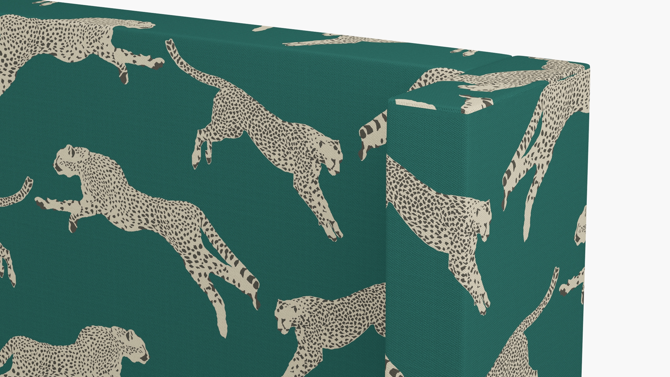 Modern Wingback Headboard, Polo Green Cheetah, Full - Image 2